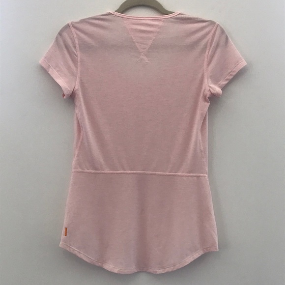 Lucy Short Sleeve Workout Tee, Pink Heather XS - Picture 2 of 8